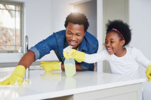 Cleaning with dad