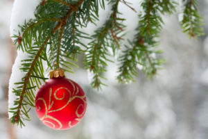 Snowy tree ornament